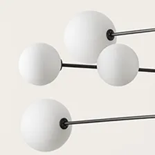 Потолочный светильник AROMAS DEL CAMPO Atom C1214/8 Matt Black/Glass Opal