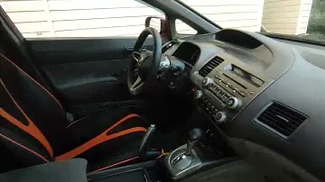 Автомобильные чехлы Honda civic 4d, CarFashion INTEGRAL PLUS черный/оранжевый