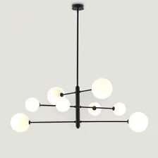 Потолочный светильник AROMAS DEL CAMPO Atom C1214/8 Matt Black/Glass Opal